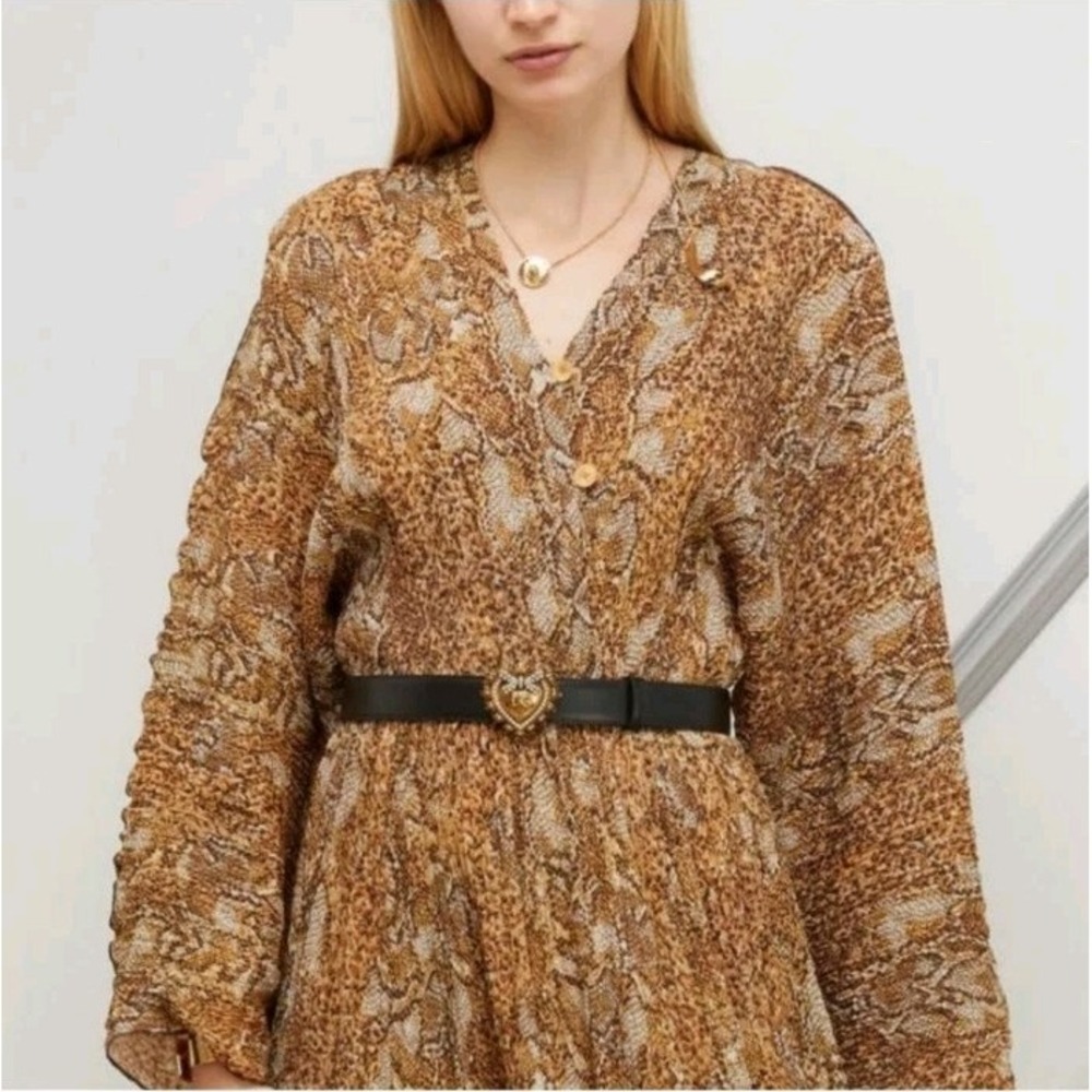 NANUSHKA Chul Printed Crinkled-Crepe Maxi Dress Boho Women's‎ XS